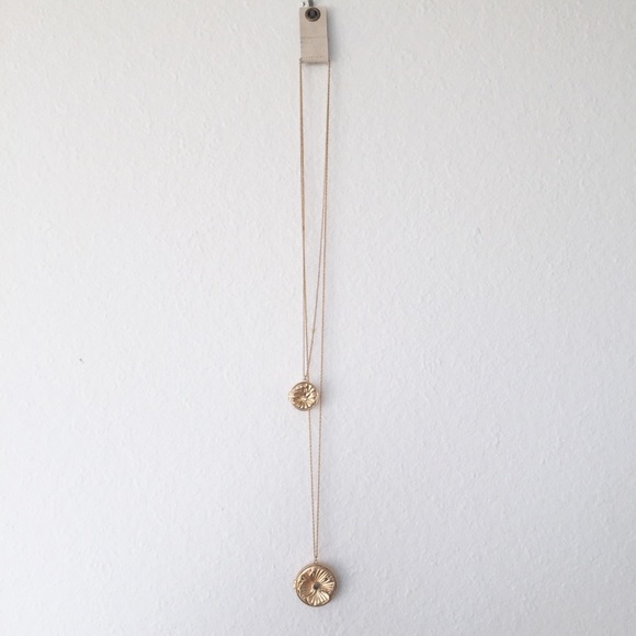 Anthropologie Gold Floral Layered Locket Necklace - Picture 5 of 8